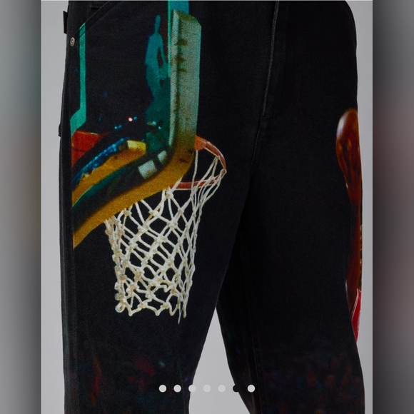 Nike Air Jordan Printed Twill Black Pants Jumpman HF0045-010 Men's US 36 - Picture 9 of 13